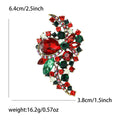 Leaf Cluster Crystal Brooch in Red and Green Colorways view 5