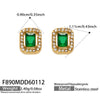 Green Square Studs