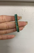 C-Shape Baguette Zirconia Hoop Earrings Gold Steel Blue view 8