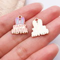 Enamel Zinc Alloy Easter Egg Rabbit Carrot Charm Pendants for DIY Keychains Phone Straps