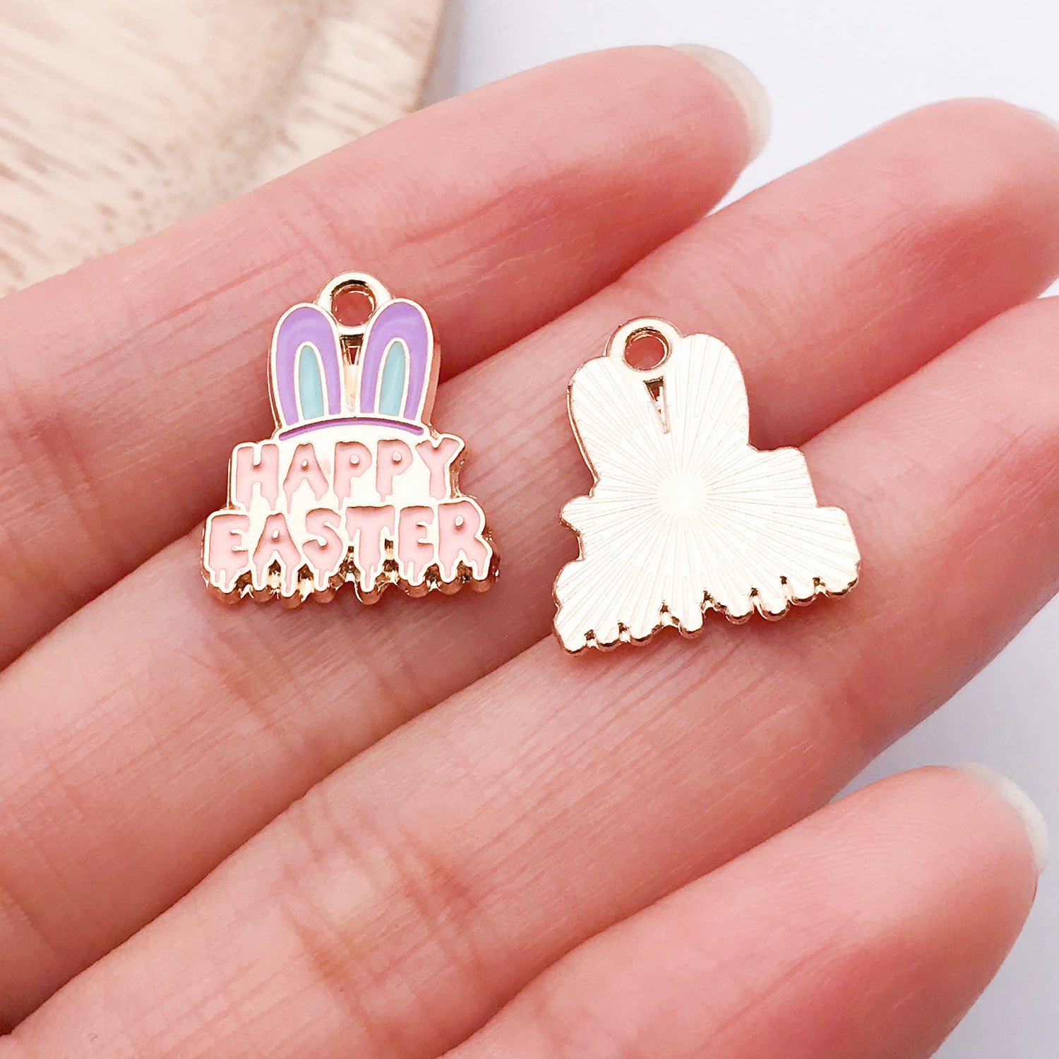 Enamel Zinc Alloy Easter Egg Rabbit Carrot Charm Pendants for DIY Keychains Phone Straps