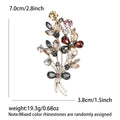 Leaf Bouquet Brooch In Metal With Faceted Leaf Crystals On Branching Stems view 7