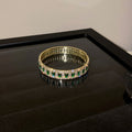 Gold Tone Crystal Cuff Bracelet In Three Pink And Green Patterns view 7