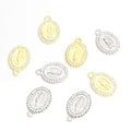 Crystal Virgin Mary Medal Jewelry Components For DIY Earrings And Bracelets Charms view 2