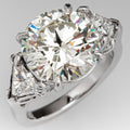Silver Three-Stone Round CZ Triangle Side Stones Ring view 4