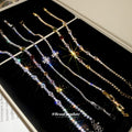 Gold Multicolor Zircon Flower Station Tennis Bracelet view 4