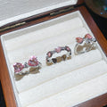 Silver Pink Heart and Bow Open Ring Three-Piece Set view 6