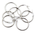 Silver Tone Stainless Steel Hoop Earring Findings in Seven Sizes view 4