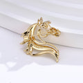 Gold Tone Horse Metal Brooch Pin 2.6 x 2.9 cm for Jackets and Lapels view 4