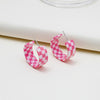 Pink Checker Hoops