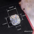 Silver Tone Square Halo Ring With Clear Center Stone view 4