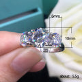 Silver Tone Three Stone Round CZ Ring Engagement Style view 5