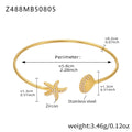 Sea Life Open Bangle Collection in Seven Metal Styles view 12