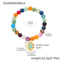 Natural Agate Bead Bracelets With Gold Steel Charms view 8
