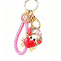 Heart Crab Keychains in Royal Blue, Pink and Red Enamel Finishes view 5