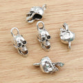 Dimensional Skull Metal Charms in Antique Silver Tone view 2