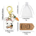 Gold Tone White Bunny and Carrot Lobster Clasp Charm view 2