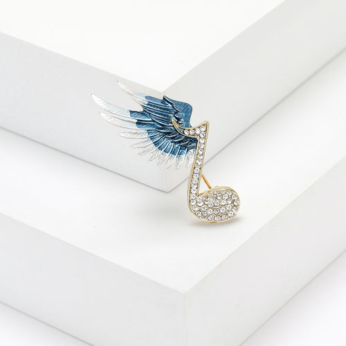 Close view showing the brooch colors and crystal details