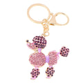 Rhinestone Poodle Dog Keychain Gold Tone Metal 4 Colors view 5
