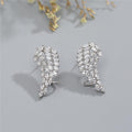 Silver Tone Marquise Crystal Wing Ear Clips Fashion Jewelry view 4