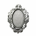 Classic Scroll Oval Cabochon Pendant Trays in Two Finishes view 3