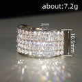 Silver Tone Multirow Baguette Stone Wide Band Ring view 4