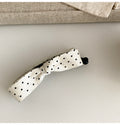 Polka Dot Fabric Bow Banana Hair Clip White and Black view 6