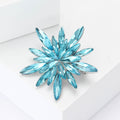 Marquise Rhinestone Star Brooch Blue Clear Crystal Burst Pin view 3