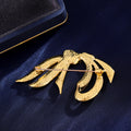 Gold Tone Ribbon Bow Metal Brooch Pin 6.5 x 3.5 cm view 4