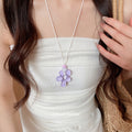 Colorful Resin Flower Pendant Cord Necklaces Statement Jewelry view 3