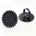 Floral Edge Round Ring Bezel Settings in Three Finishes view 4