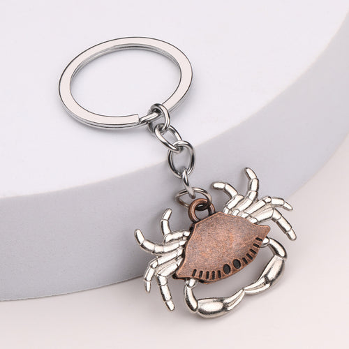 Crab Animal Shape Zinc Alloy Metal Keychain Gift