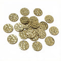 Hammered Round Metal Discs in Gold and Steel Finish Sizes view 2