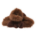 Coffee Brown Faux Fur Bow Shark Claw Hair Clip Plush view 5