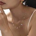 Gold Chain Irregular Natural Stone Station Necklace Multicolor view 2