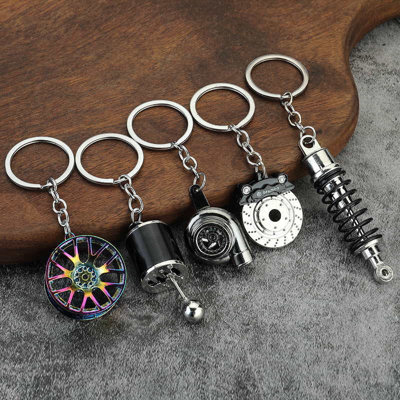 Creative Zinc Alloy Car Parts Keychain Assorted Automotive Theme Designs