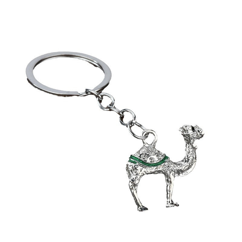 Dunhuang Camel Alloy Keychain Souvenir with Jewel-Style Enamel Finish
