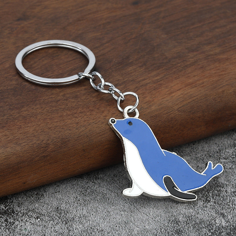 Cute Ocean Seal Zinc Alloy Metal Keychain Gift Pendant