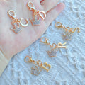 Gold-Tone Rhinestone Crown Initial Charm With Lobster Clasp view 1