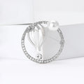 Round Balloon Brooch in Gold or Silver Tone With Pearl view 2