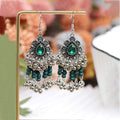 Twelve Ornate Teardrop Bead and Bell Jhumka Earrings view 4