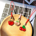 Resin Strawberry Cherry Phone Strap Charms 3 Styles view 1
