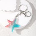 Gradient Resin Starfish Split Ring and Clip Keychains view 3
