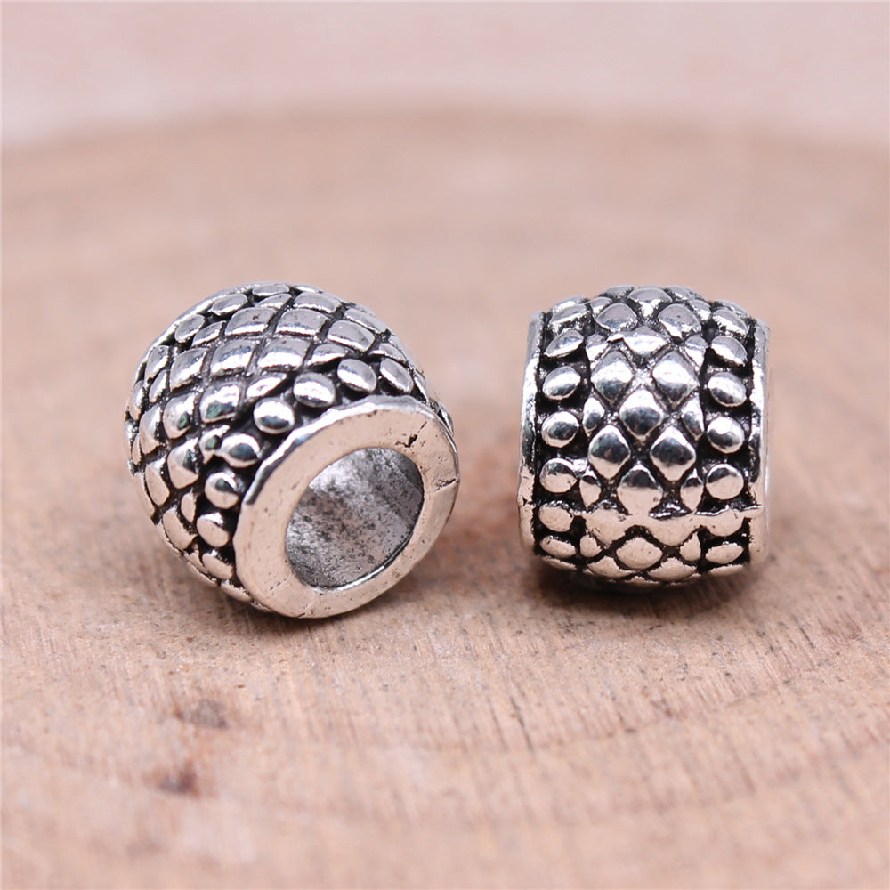 9x9x7mm 2.3g Antique Silver Zinc Alloy Large Hole Beads for DIY Bracelet and Necklace Jewelry Making