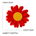 Colorful Daisy Flower Brooch with Textured Center Decorative Metal Pin view 6