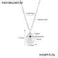 Shell Texture Oval Cross Pendant Necklace Gold Or Steel view 6