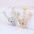 Rhinestone Deer Head Keychain in Gold, Silver, or Random Color view 8