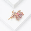 Pink Crystal Rose Brooch A Rose-Gold-Tone Rose Set view 3