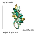 Crystal Leaf Spray Brooch With Open Teardrop in Seven Colors view 8