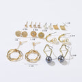 Gold Nine Pair Mixed Stud and Drop Earring Assortment view 6